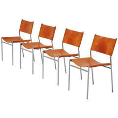 Martin Visser SE06 Dining Chairs in Natural Leather, 1967