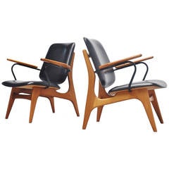Pair of Dutch Modernist Lounge Chairs, 1960