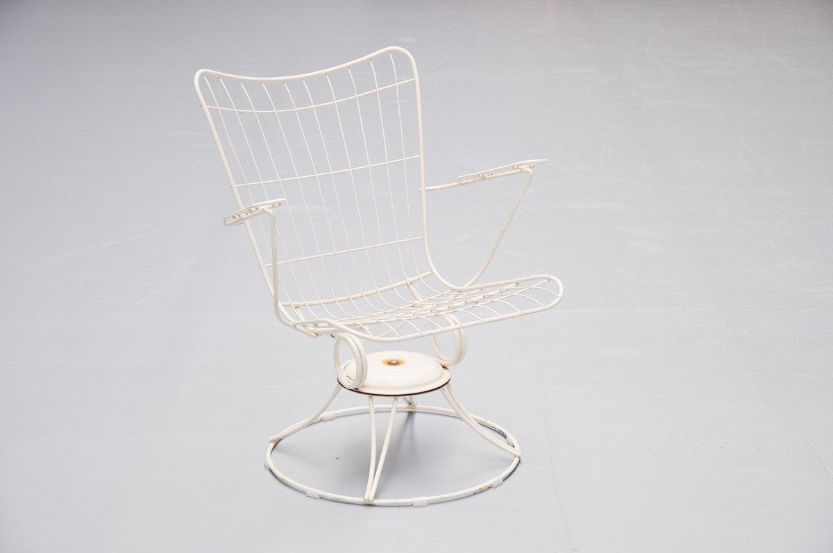 Mid-20th Century American Garden Swivel Lounge Chair, 1950