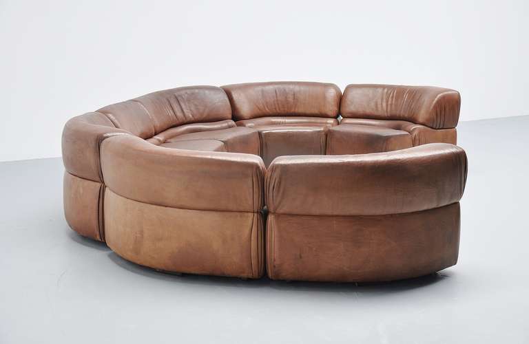 Mid-Century Modern De Sede Cosmos Modular Sofa, Buffalo Leather, 1970
