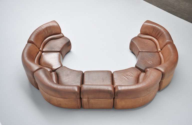 De Sede Cosmos Modular Sofa, Buffalo Leather, 1970 In Good Condition In Roosendaal, Noord Brabant