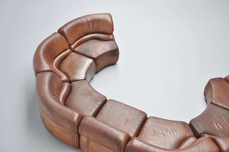 Late 20th Century De Sede Cosmos Modular Sofa, Buffalo Leather, 1970
