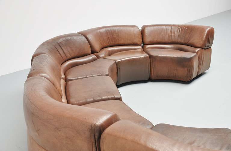 De Sede Cosmos Modular Sofa, Buffalo Leather, 1970 4