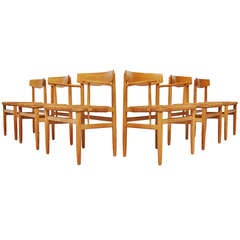 Vintage Borge Mogensen dining chairs in oak type Oresund 1955