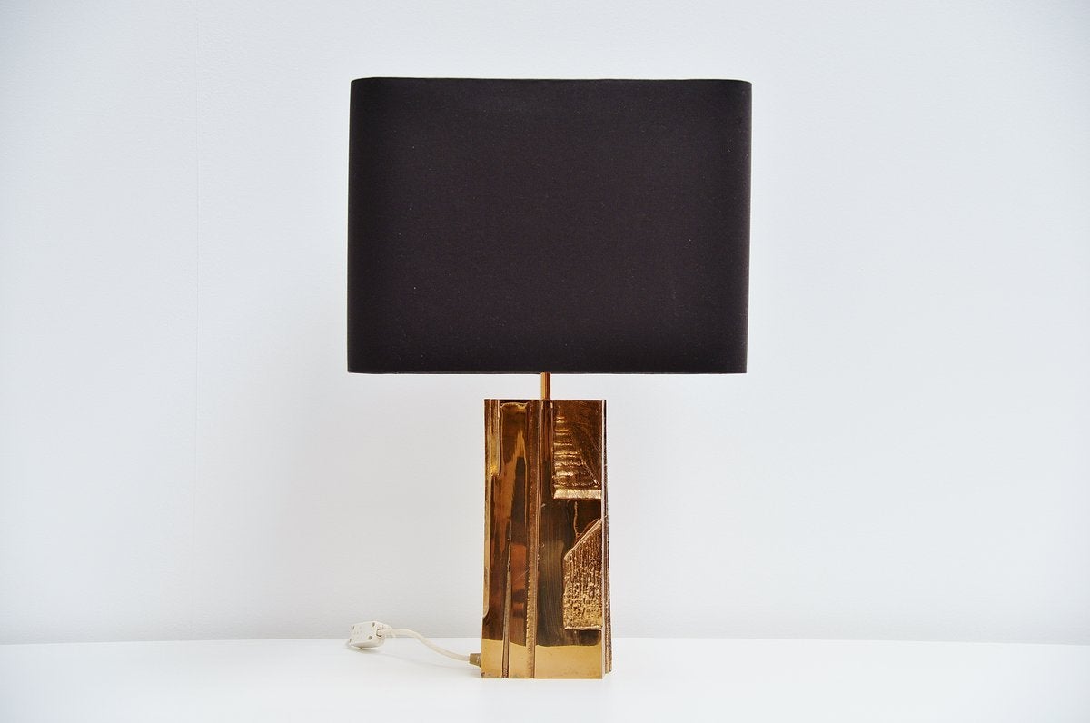 Michel Mangematin Bronze Table Lamp, France, 1970 4