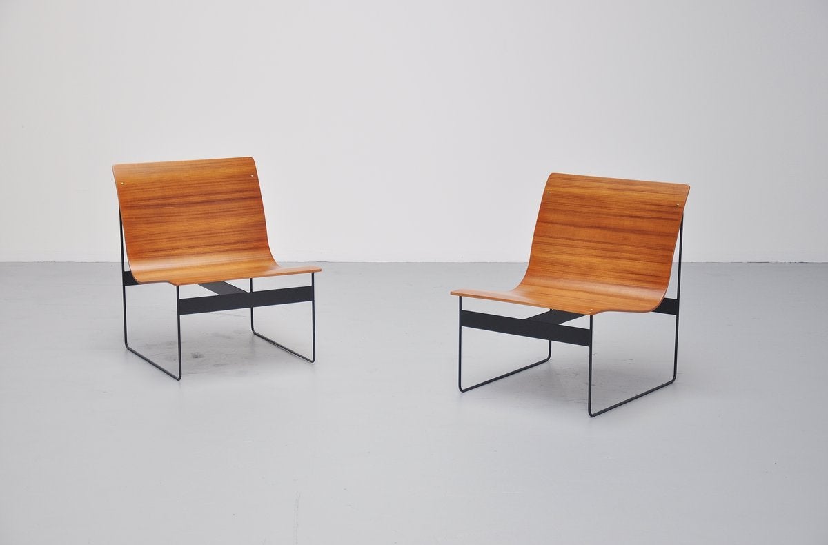 Gunter Renkel Plywood Lounge Chairs for Rego, Germany, 1959