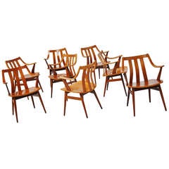 Dutch Plywood Dining Chairs in the Manner of Hans Brattrud 1960