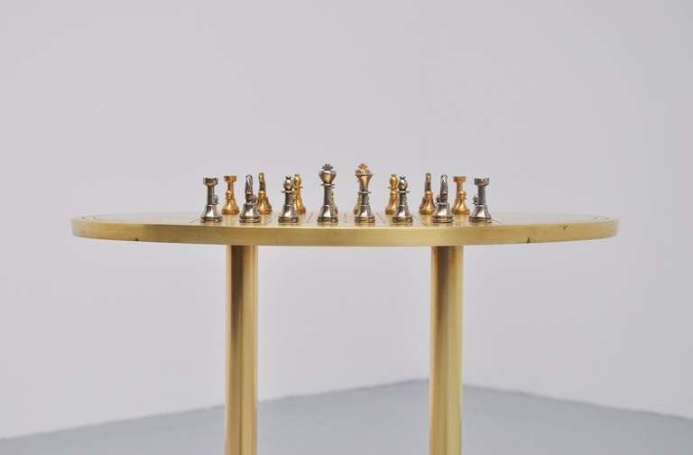 Peter Ghyczy chess table in brass Holland 1975