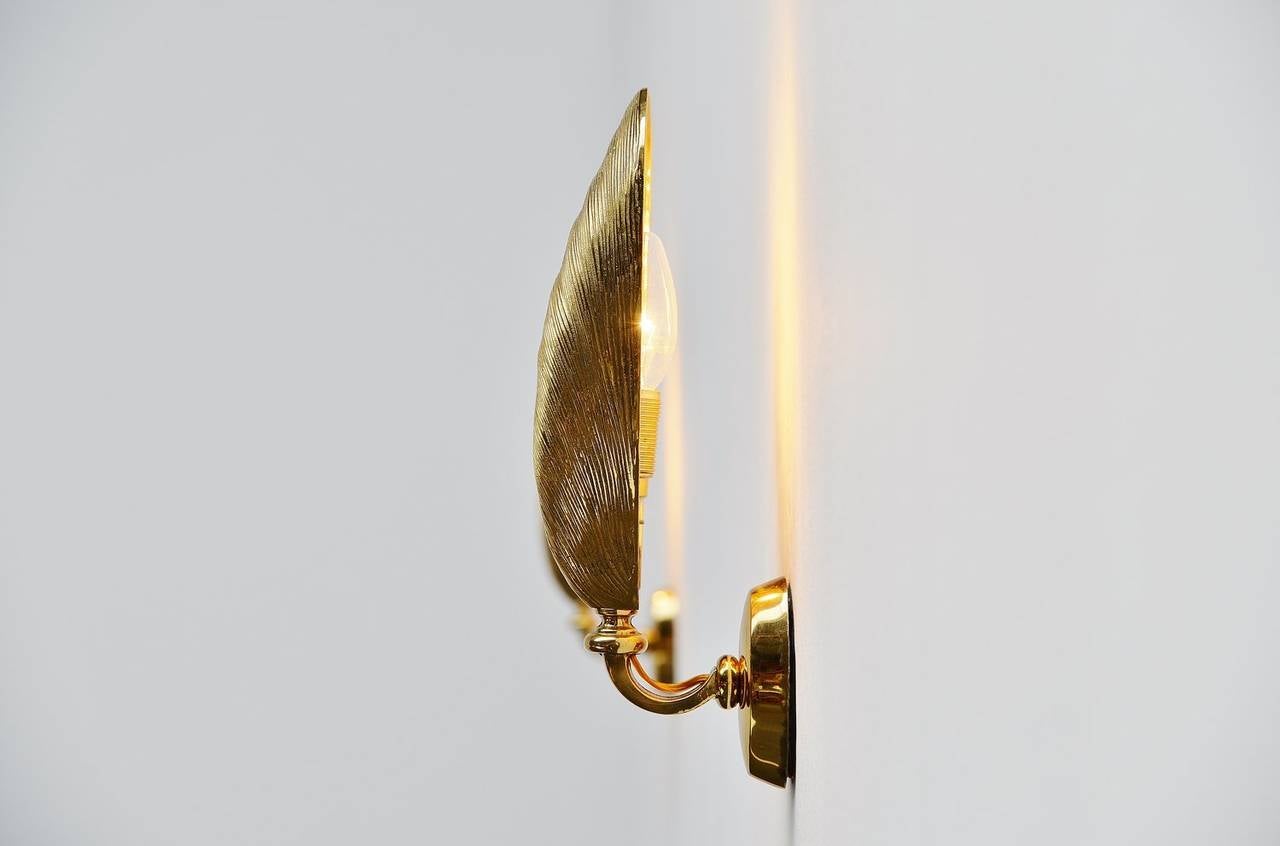 Solid Bronze Mussel Sconces Made in France, 1970 3