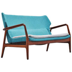 Bovenkamp wingback lounge sofa Blue Aksel Bender Madsen 1960 3