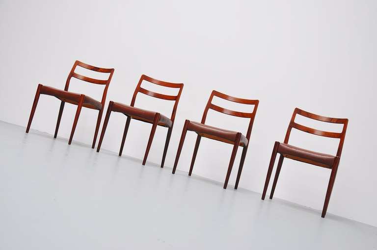 Scandinavian Modern Johannes Andersen Rosewood Chairs for Uldum Mobelfabrik, 1960