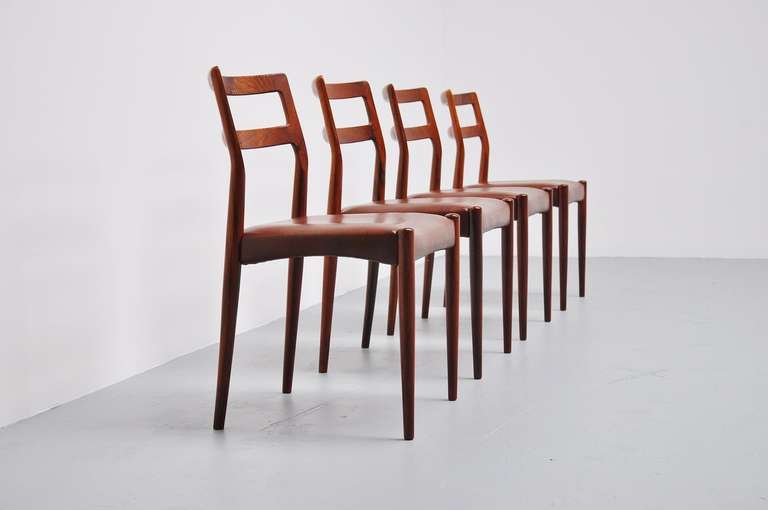 Johannes Andersen Rosewood Chairs for Uldum Mobelfabrik, 1960 In Good Condition In Roosendaal, Noord Brabant