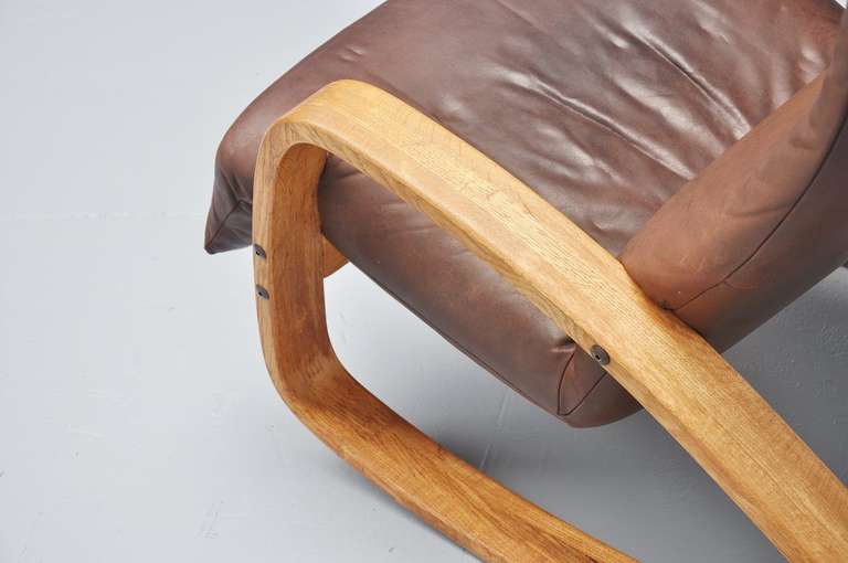 Leather Gerard van den Berg Montis Onrad Rocking Chair, 1970