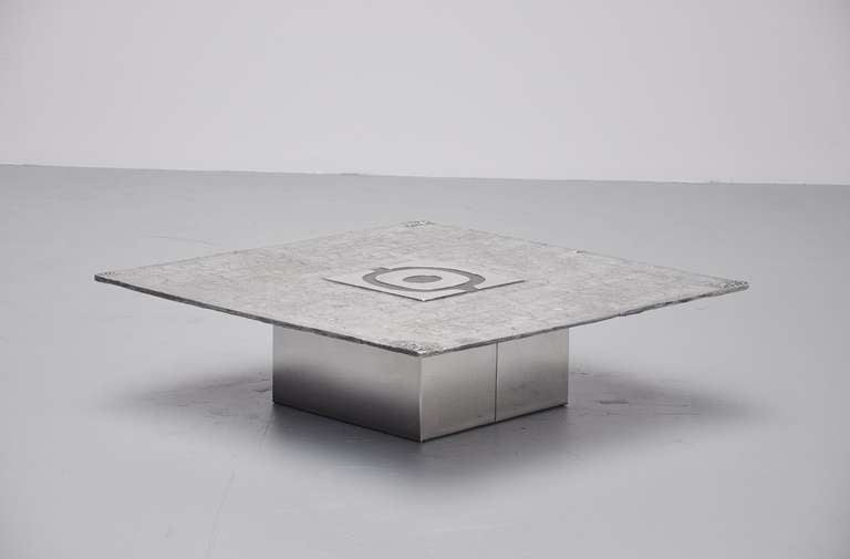 Late 20th Century Willy Ceysens Brutalist Coffee Table in Cast Steel Belgium, 1970