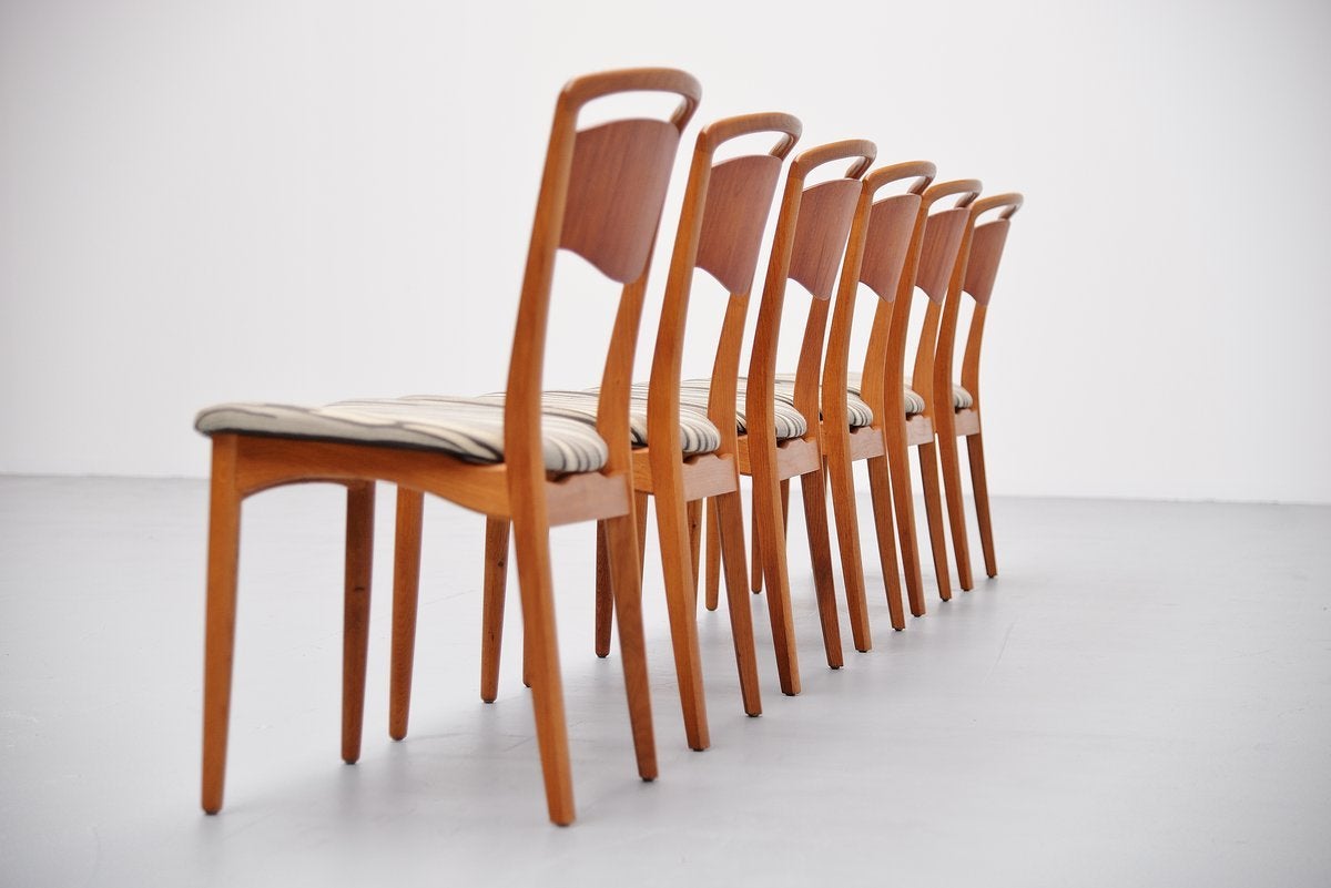 Mid-20th Century Swedish dining chairs with original upholstery 1960