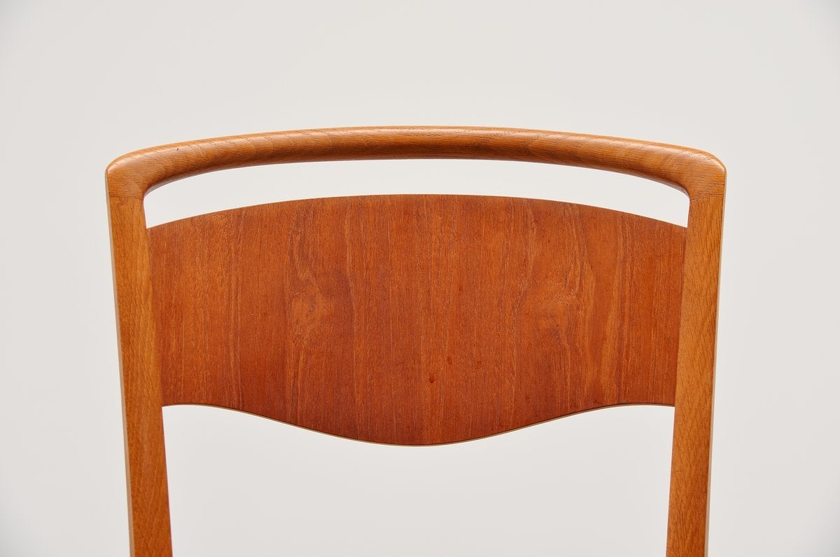 Scandinavian Modern Swedish dining chairs with original upholstery 1960