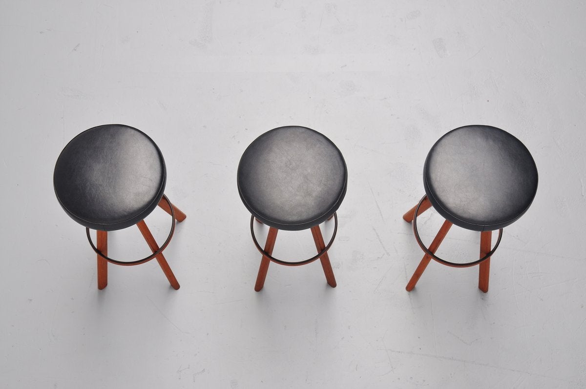 Mid-20th Century Hans Olsen bar stools for Frem Rojle Denmark 1960