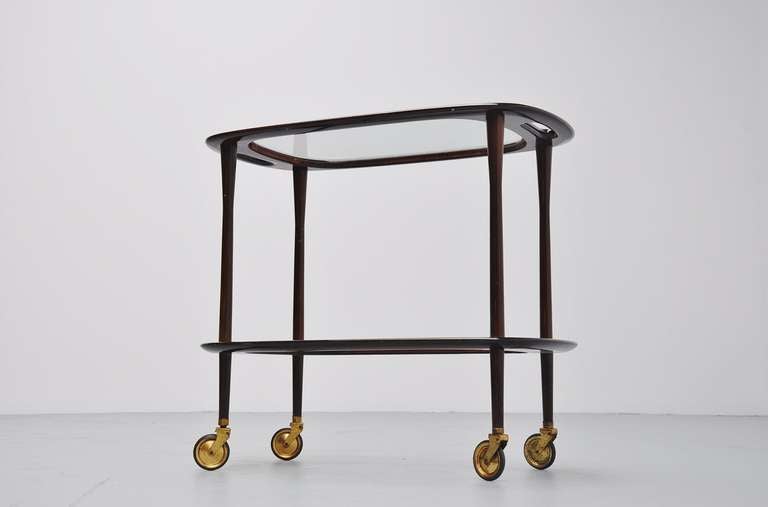 Cesare Lacca Bi-Level Bar Cart, Italy, 1950 2