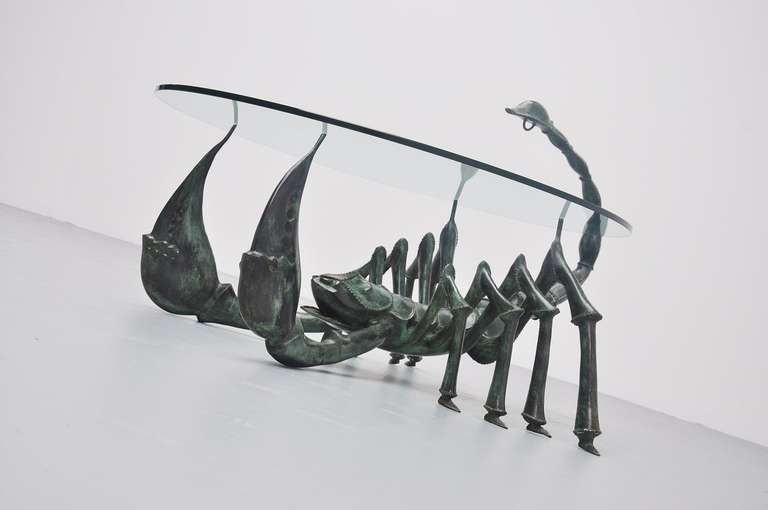 French Jacques Duval-Brasseur Attributed Scorpion Coffee Table, France, 1970