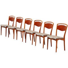 Swedish dining chairs with original upholstery 1960