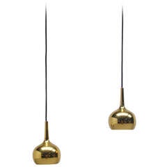 Hans Agne Jakobsson Pair of Small Pendant Lamps, Denmark, circa 1960