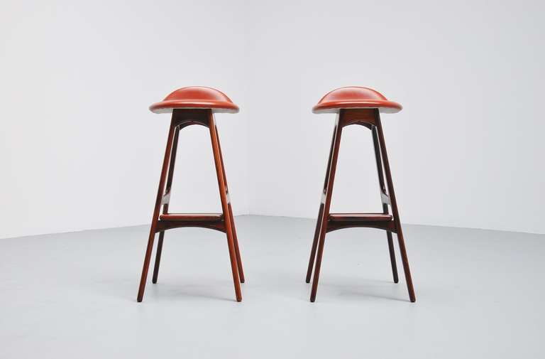Erik Buck Bar Stools in Rosewood, Odense, 1965