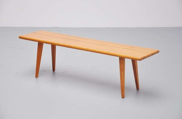 Swedish Carl Malmsten Solid Pine Bench, Sweden, 1940