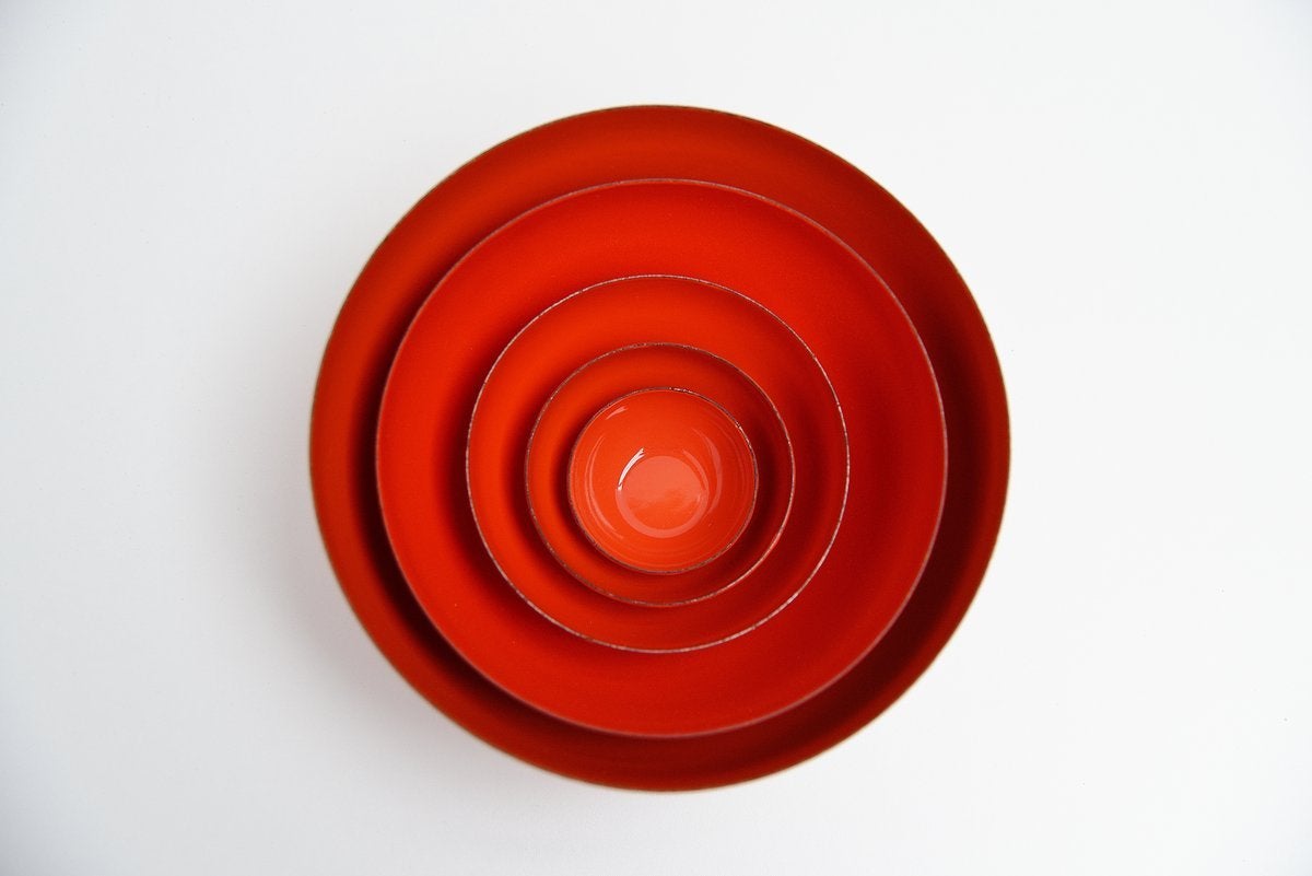 Enameled Arabia Finel Bowl Set Kaj Franck, Finland, 1960