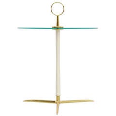 Cesare Lacca Side Table in Brass and Glass, Italy, 1955