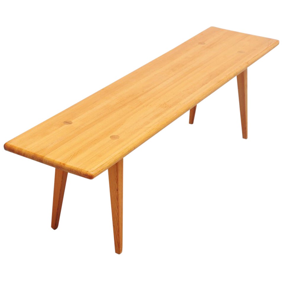 Carl Malmsten Solid Pine Bench, Sweden, 1940