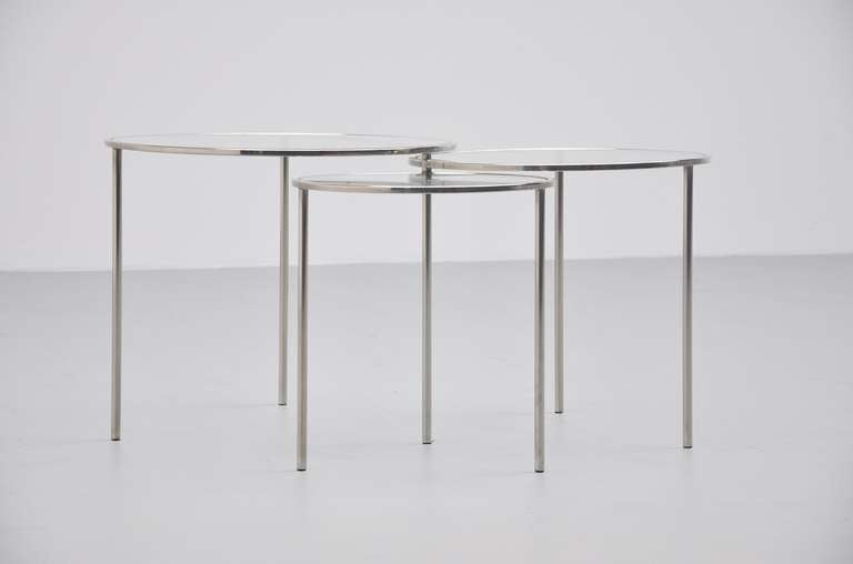 Mid-20th Century Bauhaus Era, Modernist Nesting Table Set 