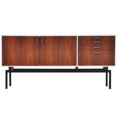Dutch Teak and White Sideboard with Metal Frame 1960