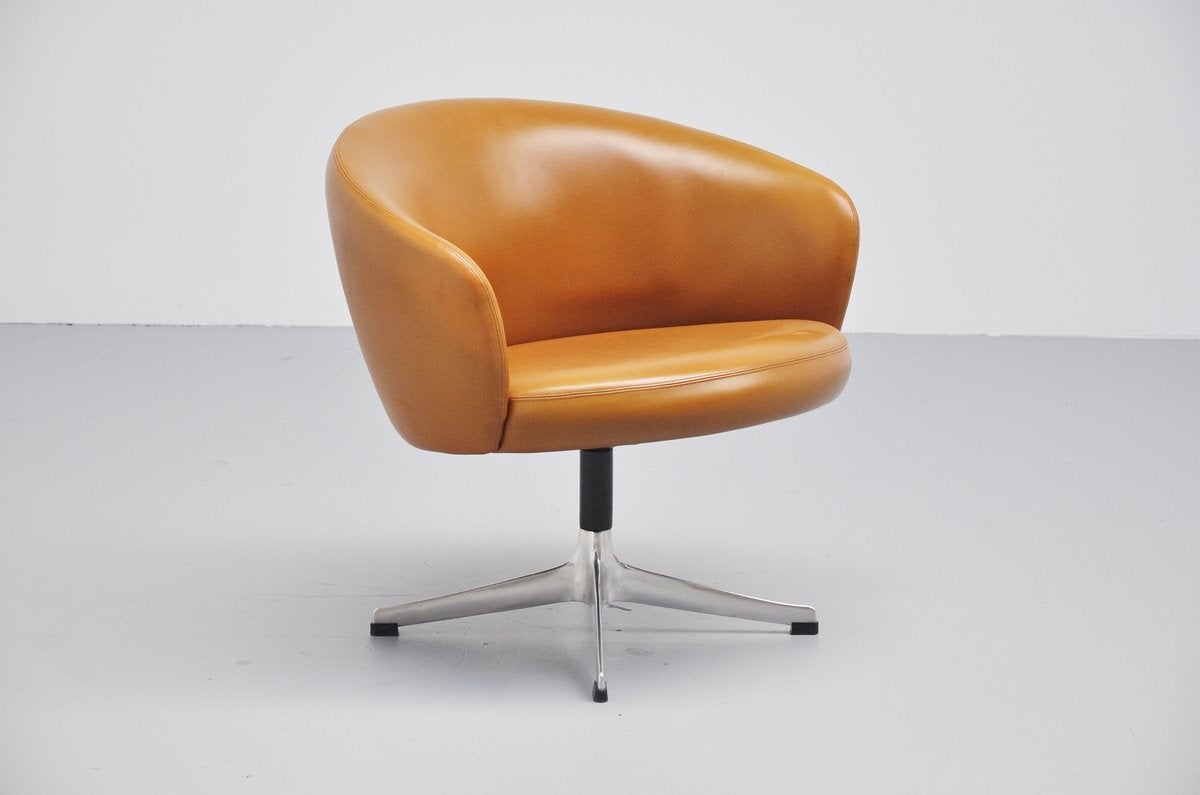 Brushed Yngve Ekstrom Rondino swivel chair Swedese 1950