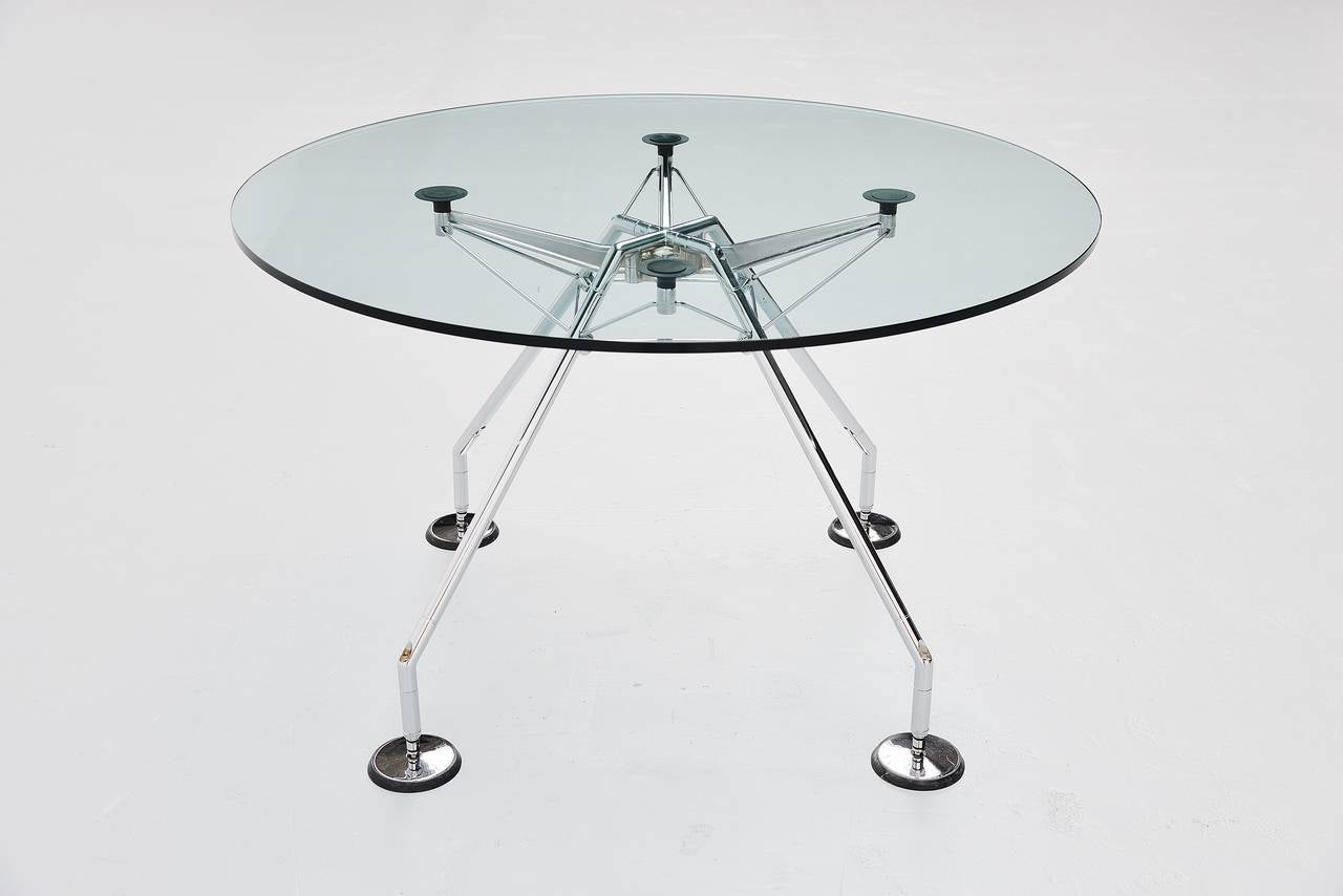Plated Sir Norman Foster Nomos table for Tecno 1987