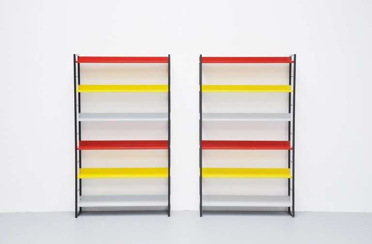 Mid-Century Modern Pair of Bookcases by D. Dekker for Tomado Holland 1960