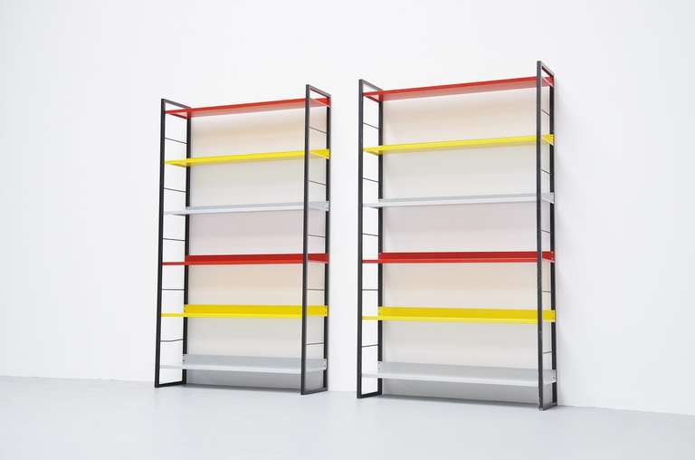 Dutch Pair of Bookcases by D. Dekker for Tomado Holland 1960