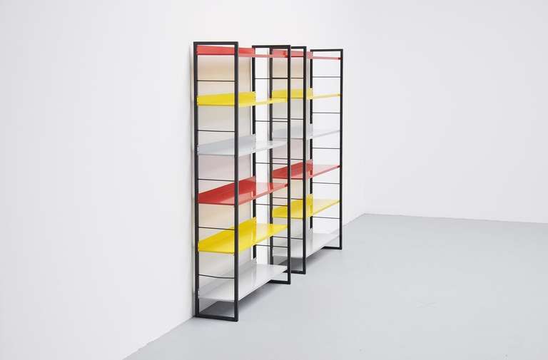 Lacquered Pair of Bookcases by D. Dekker for Tomado Holland 1960