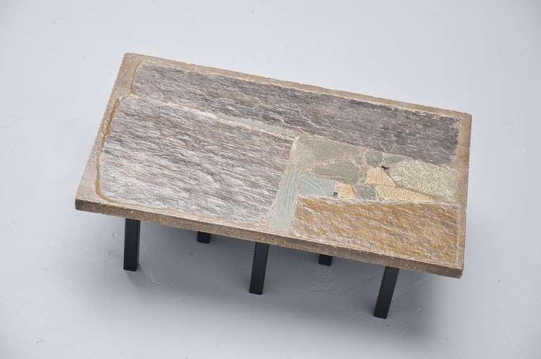 Dutch Paul Kingma Rectangular Coffee Table in Stone and Concrete, 1963