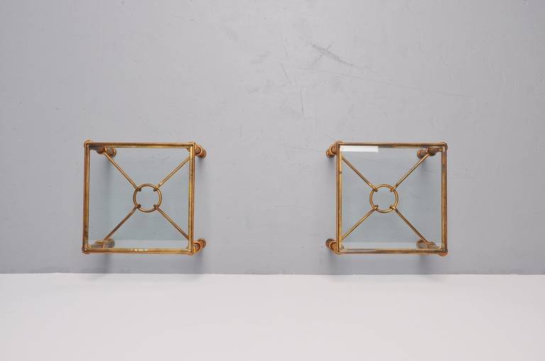 Mid-20th Century French Gilt Iron Coffee Tables in Style of Rene Drouet