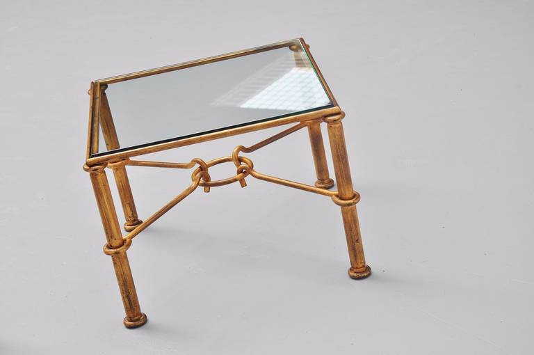 French Gilt Iron Coffee Tables in Style of Rene Drouet 2