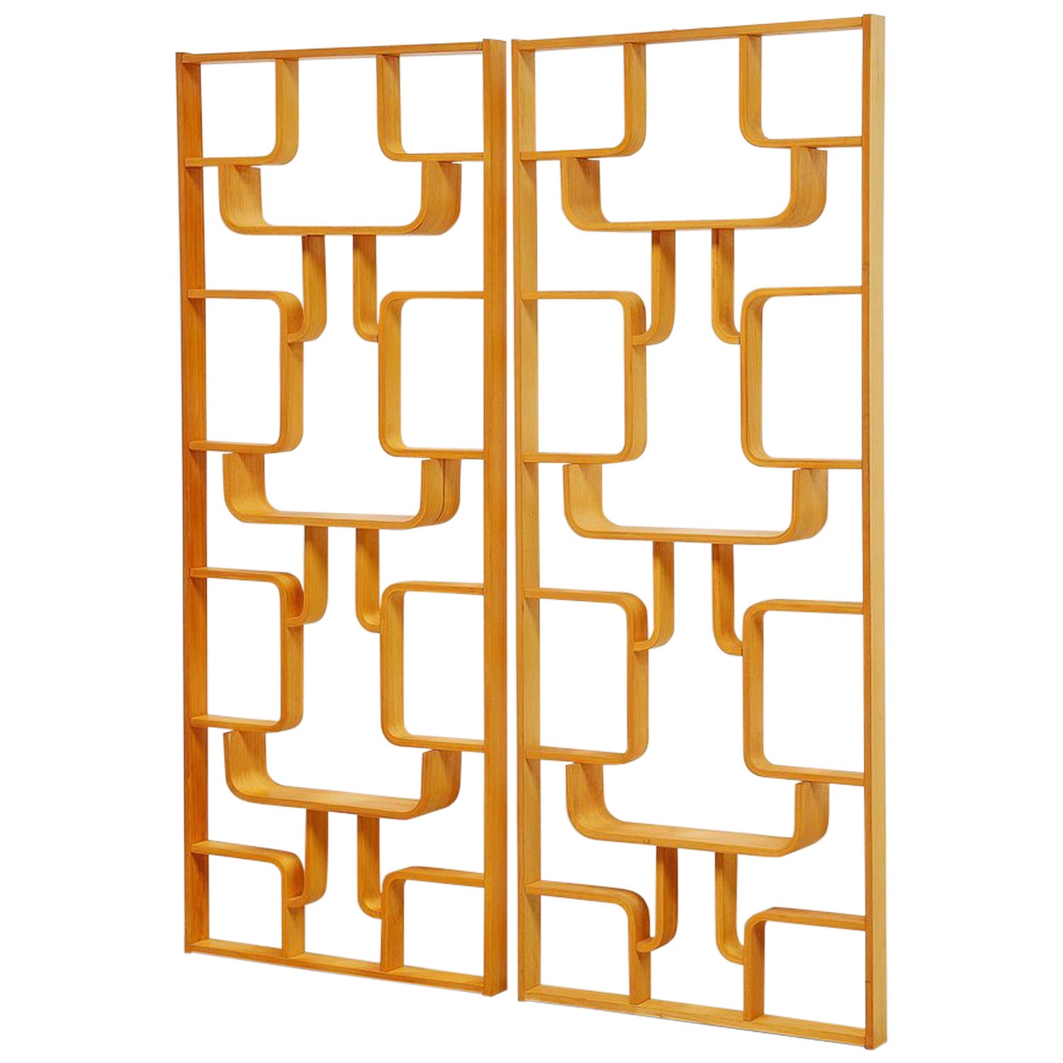 Czech Plywood Room Divider Set by Drevopodnik Holesov, 1960