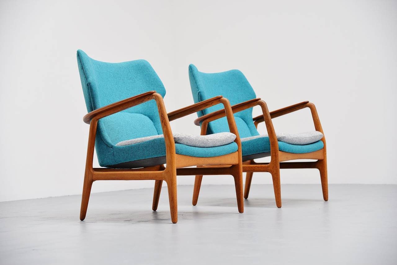 Mid-Century Modern Aksel Bender Madsen Bovenkamp Lounge Chairs, Pair, 1960