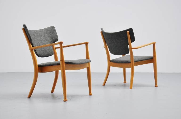 Scandinavian Modern Peter Hvidt and Orla Molgaard Nielsen Portex Easy Chairs, 1944 For Sale