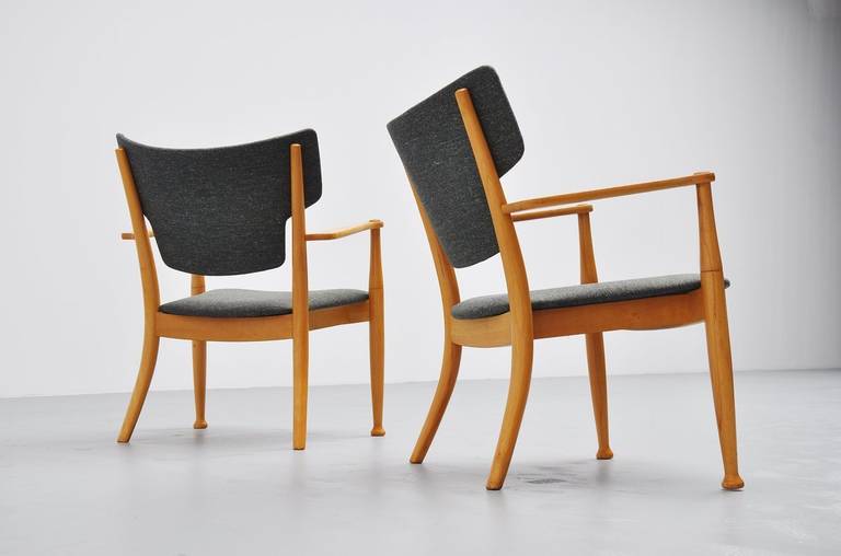Peter Hvidt and Orla Molgaard Nielsen Portex Easy Chairs, 1944 In Excellent Condition For Sale In Roosendaal, Noord Brabant