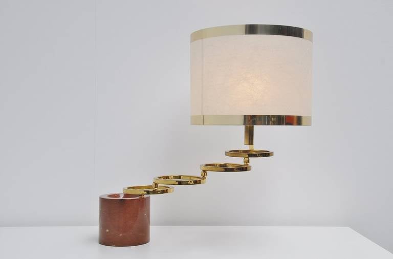 Mid-Century Modern Banci Firenze Rotating Table Lamp with Marble Base