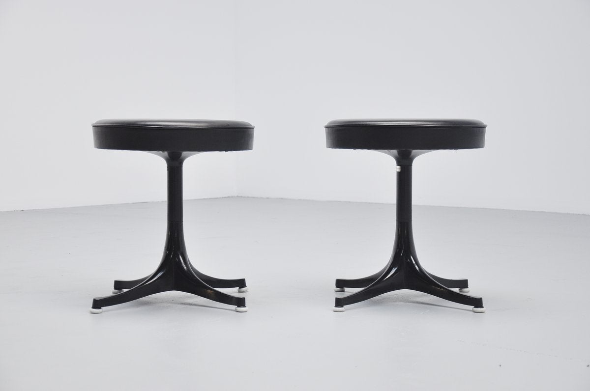 Painted George Nelson pair of stools for Herman Miller 1955