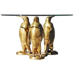 Brass pinguin coffee table Belgium 1970