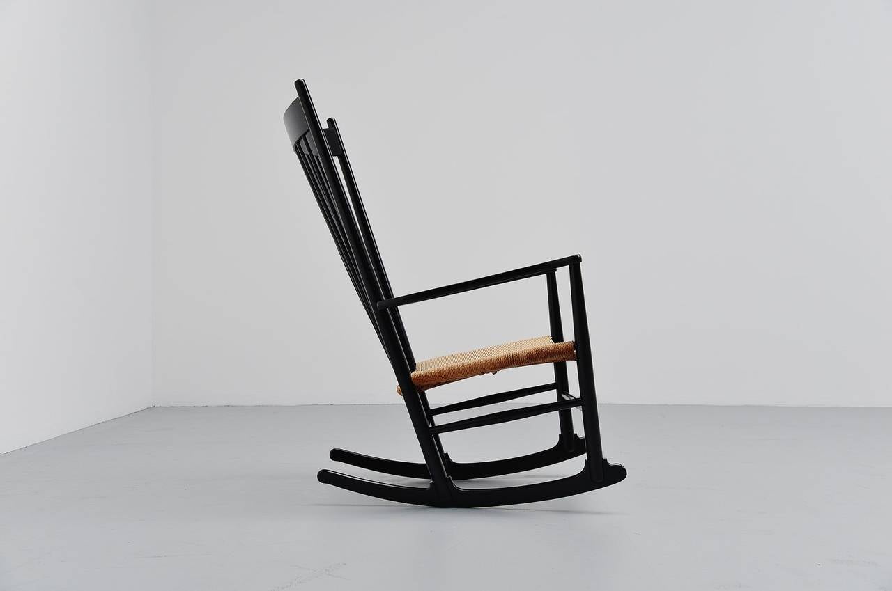 Scandinavian Modern Hans J Wegner J16 Rocking Chair for FDB Møbler, Denmark, 1962