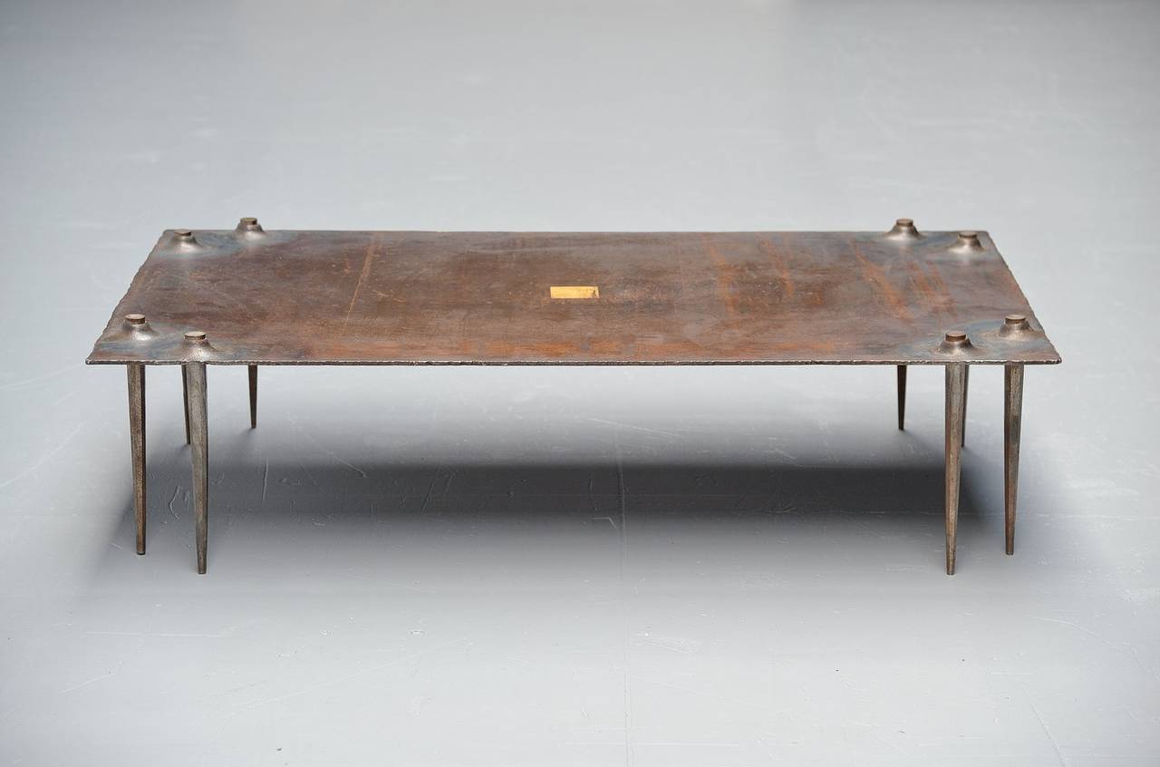 Idir Mecibah Brutalist Coffee Table, Belgium, 1998 3