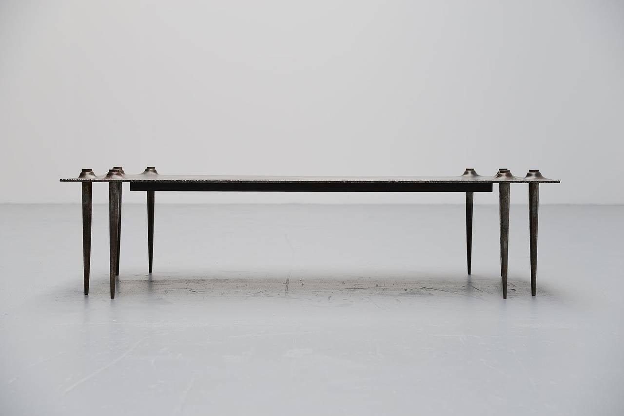 Steel Idir Mecibah Brutalist Coffee Table, Belgium, 1998